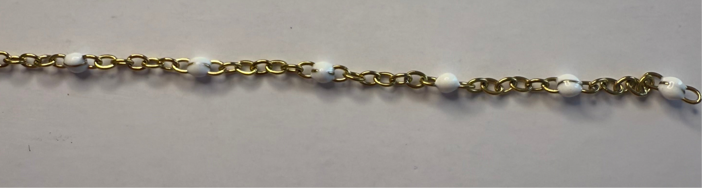 Armband/Kette Gold/Weiss