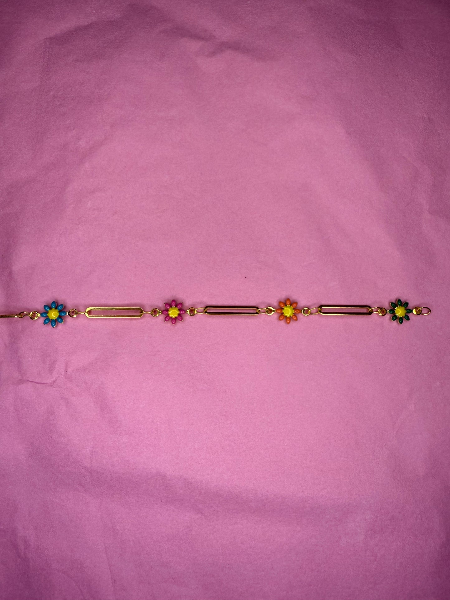 Armband/Kette Gold Blumenmuster