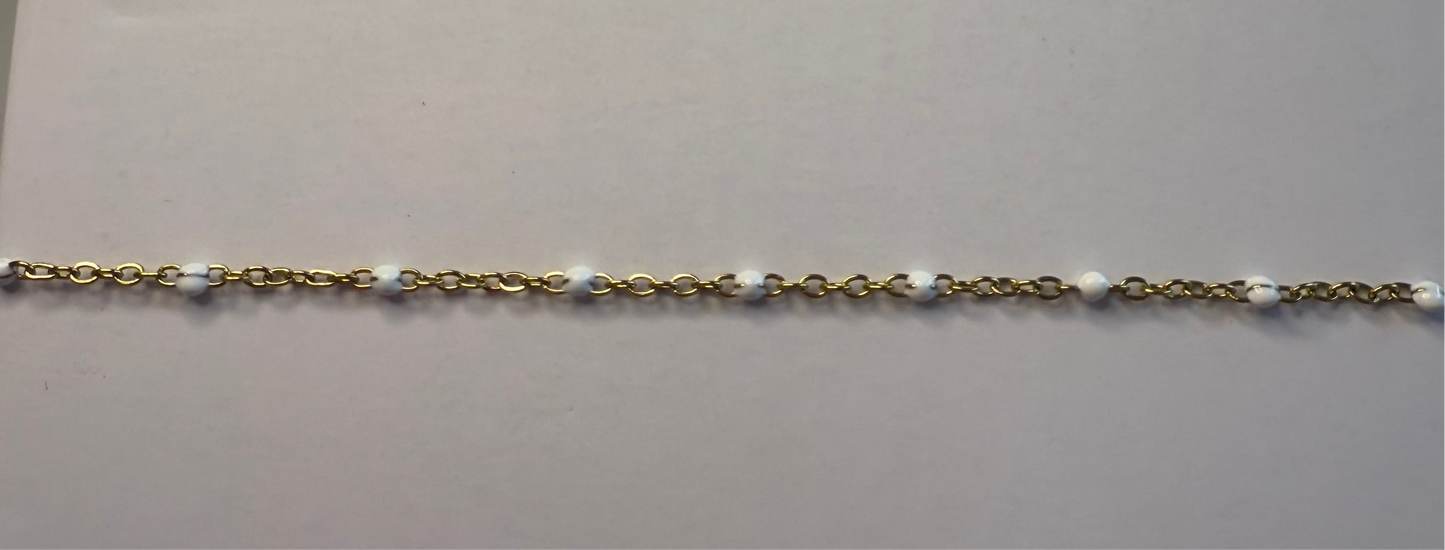 Armband/Kette Gold/Weiss