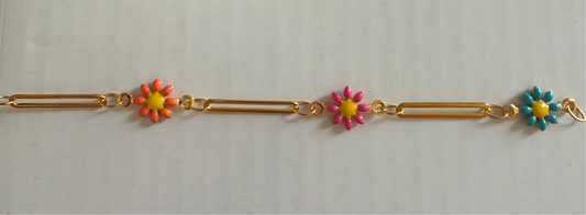 Armband/Kette Gold Blumenmuster