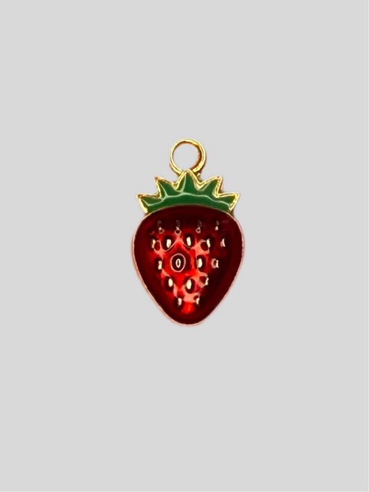 Erdbeeren Anhänger Gold