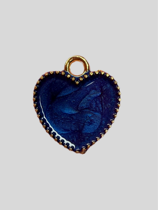Blauer Herz Anhänger Gold